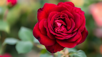 A Close-Up of a Single Red Rose