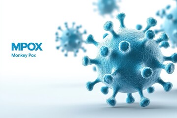 A virus logo featuring the text "MPOX" and "Monkey Pox" prominently displayed against a clean white background.

