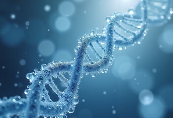 Abstract background with a double helix of DNA and ice