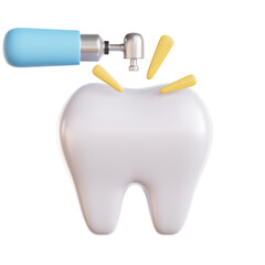 3D dentistry icons for medical design. Dentistry icons in realistic style. 3d rendering icon