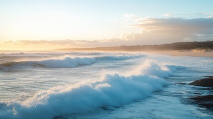 Ocean Waves Crashing on the Shore