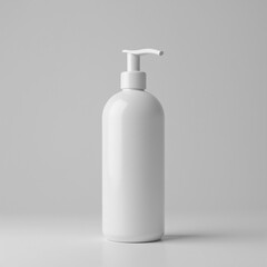 A Shampoo Bottle Mockup on Light Clean Background
