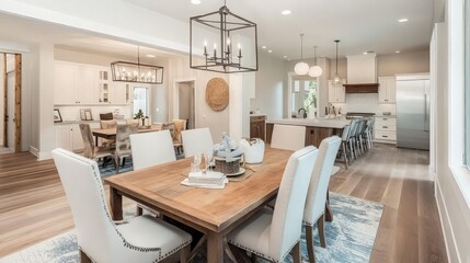 Fototapeta premium Modern Farmhouse Dining Room Interior Design