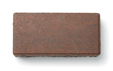 Top view of single clay brick paver