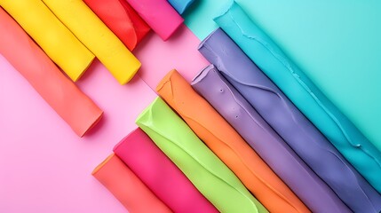 colorful modeling clay isolated on colorful background