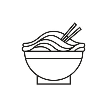 recommend clip art: simple outline of noodles in a bowl logo vector