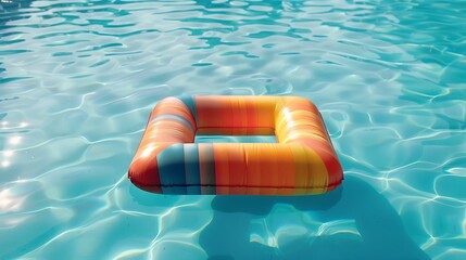 colorful raft floating in swimming pool