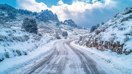 Snowy Mountain Road