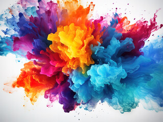 Obraz premium Wonderful Watercolor paint abstract background design with colorful orangepink borders