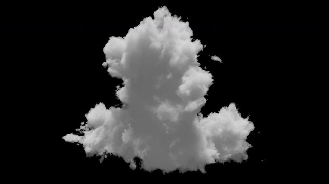 3D big cloud with alpha channel and looping animation. Slowly transforms in space