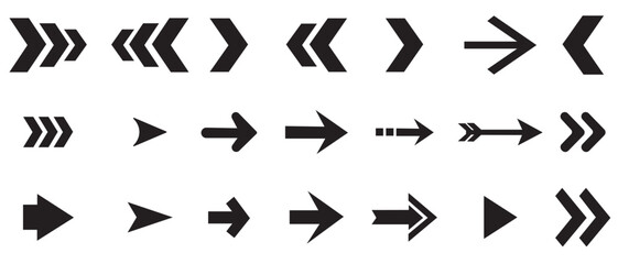 Arrow icon. Mega set of vector arrows. Set of black vector arrows. Modern simple arrows. Simple arrows big set. Collection different Arrows on flat style. Vector illustration.