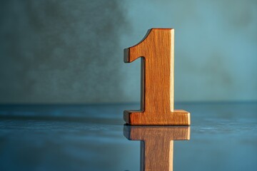 Wooden Number One Close Up