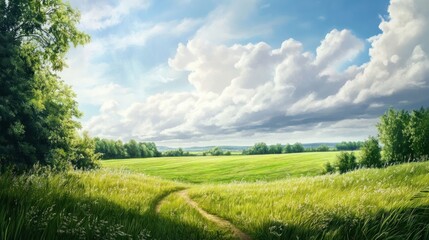 Sunny Meadow Path