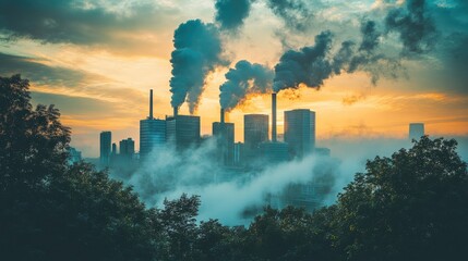 Obraz premium Carbon neutrality strategies for emissions reduction and corporate responsibility