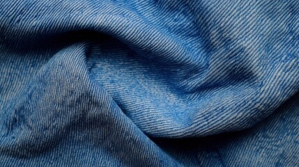 A close up of a blue fabric with some white spots, AI