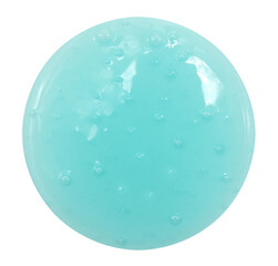 Soap foam round shape on a white background. Shampoo or detergent drop isolate
