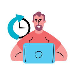 hybrid workplace with employee working