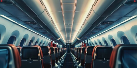 Empty Airplane Cabin: Awaiting the Journey