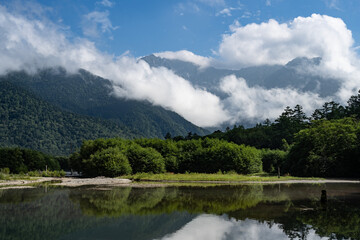 夏の上高地，大正池，長野県
