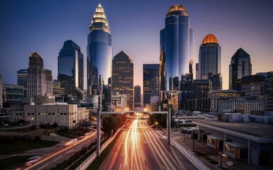 Atlanta, Georgia, USA Downtown Skyline: Vibrant Cityscape with Iconic Landmarks