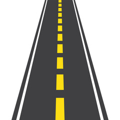 Road icon in black style isolated on white background. Logistic symbol stock vector illustration. EPS 10.