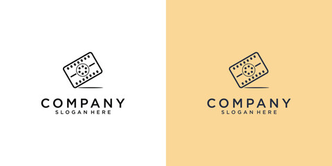 Obraz premium Creative reel people film logo design premium vector