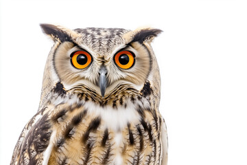 Naklejka premium An single owl on a white background