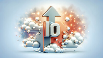 3D Flat Nickel Icon and Sideways Arrow on Dreamy Background   Stable Nickel Commodity Value Symbol with Ample Text Space on Isolated White