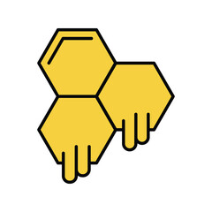 honey comb lineal color icon vector stock illustration