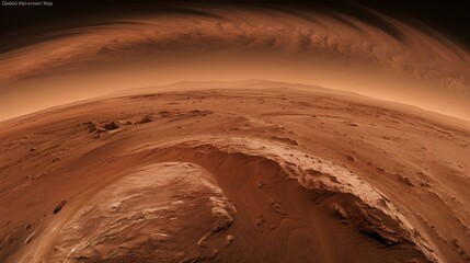 Mars HDRI Spherical Panorama with Red Dust Storm