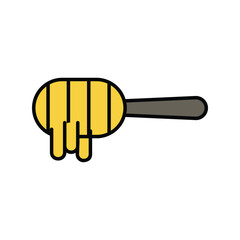 honey dipper lineal color icon vector stock illustration