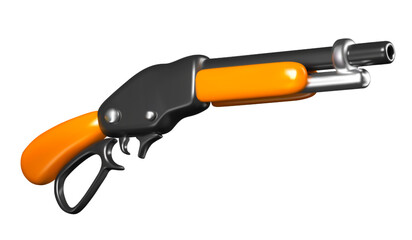 Realistic rifle in toy 3D force. Vector isolated model on white background