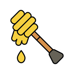 honey dipper lineal color icon vector stock illustration