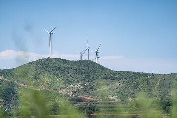 wind turbine on the hill