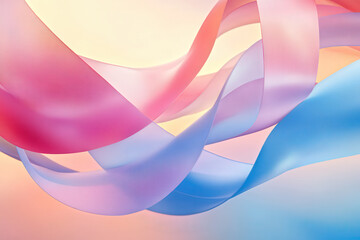 Abstract Pastel Waves at Dawn 