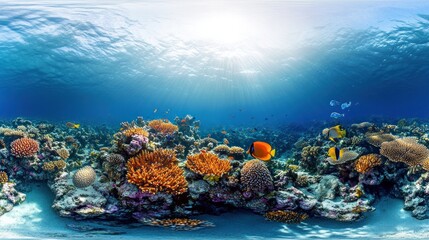 Obraz premium Underwater Paradise: Vibrant Coral Reef and Colorful Fish