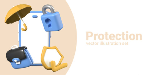 Set of elements for concepts of protecting personal gadgets from cyberattacks and phishing