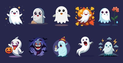 Fototapeta premium Halloween Ghostly Figures