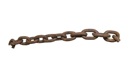 Obraz premium Rusty chain isolated on white background. This has clipping path. 