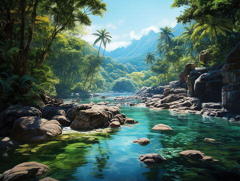 Generous Mesmerizing shot of afu aau waterfall in samoa