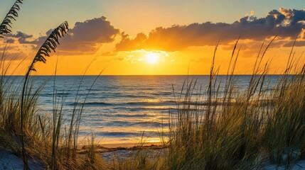 Obraz premium Melbourne Florida Sunset Landscape View from Beach