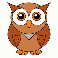 Owl Vector Icon Logo Cartoon Illustrations