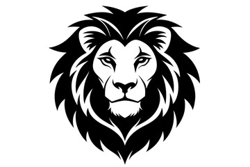 A lion head silhouette vector illustration.