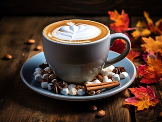 Fantastic Coffee cup with caramel and whipped cream