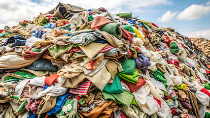 Old clothes, secondhand clothes Garbage from old rags was thrown into large pile
