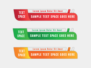 Free Vector  Modern lower third banners template set. Flat style lower third geometric banners.