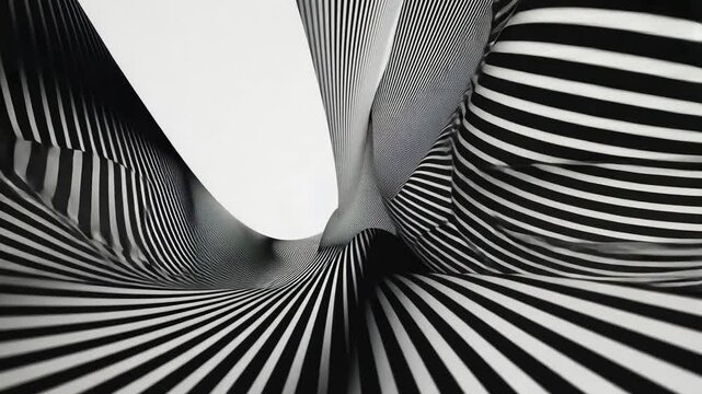 Abstract Monochrome Wave Lines with Vintage Motion Animation