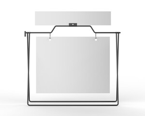 Blank a- frame real state sale banner sign stand template mockup 3d render illustration.