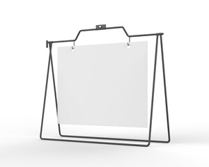 Blank a- frame real state sale banner sign stand template mockup 3d render illustration.