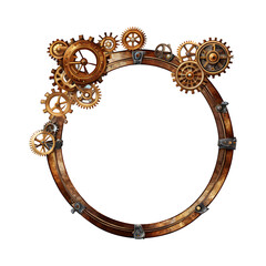 Obraz premium Steampunk Ring Border Transparent Background